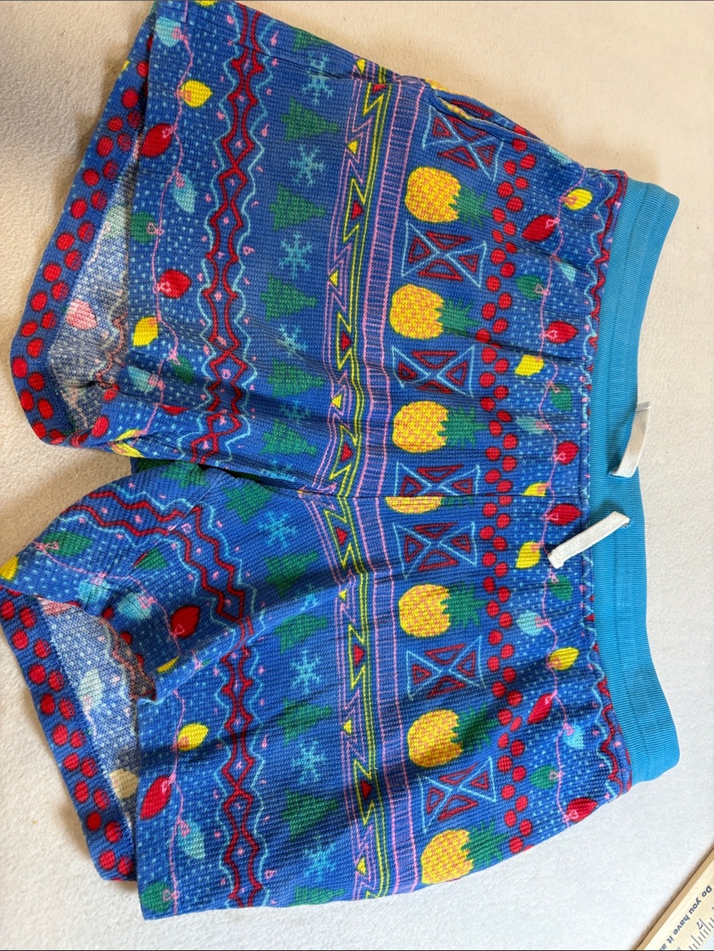 chubbies Blue Multicolor Fair Isle Knit Lounge Shorts
